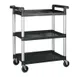 Winco UC-2415K 32" x 16" x 37" 3-Tier Black Plastic Utility / Bus Cart 1 image