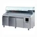 U-Line UCPP588-SS61A 88" Three Section Refrigerated Pizza Prep Table w/ 3 Doors, 22 cu. ft. 1 image