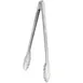 Winco UT-12 12" Stainless Steel Heavy Weight Utility Tongs 1 image