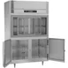 Victory DRSA-2D-S1-HD-HC 52" 2-Section Reach-In Refrigerator w/ 2 Sliding Glass & 2 Swing Solid Half Doors, Aluminum Interior, 45 cu. ft. 4 image