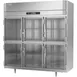 Victory RSA-3D-S1-EW-HG-HC 86" 3-Section Wide Reach-In Refrigerator w/ 6 Glass Swing Half Doors, Aluminum Interior, 74 cu. ft. 1 image