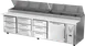 Victory VPPD119HC-9 118" 4-Section Refrigerated Pizza Prep Table w/ 1 Door & 9 Drawers 1 image