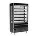 Beverage Air VMHCSL-18-1-B 47" Black Slim Open Air Merchandiser, 5 Shelves, Vertical Case, Glass Sides, 23 cu. ft. 1 image
