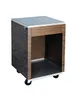 Vollrath 38905 2-Series Cashier Station, 24"W x 24"D x 35"H, Stainless Steel Top, Walnut Finish 1 image