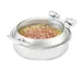 Vollrath 46125 Intrigue Induction Chafer Round, 6 Qt, 15½" × 3‑5/32" 18‑8 Stainless, Lid, Feet 1 image