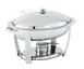 Vollrath 46501 Orion Oval Chafer, 4 Quart Mirror Finish 18/8 Steel, 18-1/2" x 15-1/4", Cover Holder 1 image