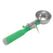 Vollrath 47142 Disher, Round Bowl, Size 12, 2-2/3 Oz, Stainless Steel, Green Handle 1 image