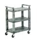 Vollrath 97112 Gray 3 Shelf Open Utility Cart w/ Plastic Uprights and 200 lbs. Capacity 1 image