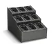 Vollrath CTCPAN9-9 Countertop Condiment Organizer, 15-1/2"W x 22"D x 14-5/8"H, Black ABS, 9 Pans 1 image