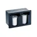 Vollrath FML-2 Flush Mount Lid Holder, 2-Column Horizontal, 11"W × 5-3/8"D × 7-1/4"H, Black Plastic 1 image