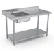 Vollrath SS-4PT-120 120" Work Table with Prep Sink, Optional Bowl Location - 16 Gauge 1 image