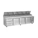 Victory VPPD119HC-3 118" 4-Section Refrigerated Pizza Prep Table w/ 3 Doors & 3 Drawers 1 image