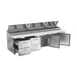 Victory VPPD119HC-4 118" 4-Section Refrigerated Pizza Prep Table w/ 2 Doors & 4 Drawers 4 image