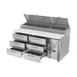 Victory VPPD67HC-6 67"2-Section Refrigerated Pizza Prep Table w/ 6 Drawers, 20.68 cu. ft. 5 image