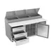 Victory VPPD72HC-3 72" 2-Section Refrigerated Pizza Prep Table w/ 1 Door & 3 Drawers 4 image