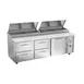 Victory VPPD93HC-4 93" 3-Section Refrigerated Pizza Prep Table w/ 1 Door & 4 Drawers 1 image