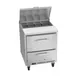 Victory VSPD27HC-08-2 27" One Section Sandwich / Salad Prep Table w/ 2 Drawers, 8 Pans 1 image