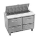 Victory VSPD48HC-12-4 48" Two Section Sandwich / Salad Prep Table w/ 4 Drawers, 12 Pans 1 image