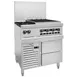 Vulcan 36R-2B24CB 36" Gas Restaurant Range w/ (2) Open Burners, 24" Charbroiler Right, (1) Refrigerated / Freezer Base, 124.000 BTU  1 image