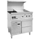 Vulcan 36R-2B24GT 36" Gas Restaurant Range w/ (2) Open Burners, 24" Griddle Right w/ Thermostatic Controls, (1) Refrigerated / Freezer Base, 100.000 BTU  1 image