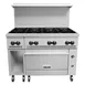 Vulcan 48S-8B 48" Gas Restaurant Range w/ (8) Open Burners, (1) Standard Oven, (1) Cabinet Base, 275.000 BTU 2 image