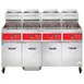 Vulcan 4VK45DF 62" Powerfry5™ Multiple Battery Gas Fryer w/ (4) 50-lb Frypots, Filtration System 1 image