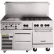 Vulcan 60RS-24G6B 60" Gas Restaurant Range w/ (6) Open Burners, 24" Griddle Left, (1) Standard Oven, (1) Refrigerated / Freezer Base, 220.000 BTU 1 image