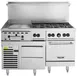 Vulcan 60RS-24GT6B 60" Gas Restaurant Range w/ (6) Open Burners, 24" Griddle Left w/ Thermostatic Controls, (1) Standard Oven, (1) Refrigerated / Freezer Base, 220.000 BTU  2 image