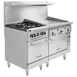 Vulcan 60SC-4B36G 60" Gas Restaurant Range w/ (4) Open Burners, 36" Griddle Right, (1) Standard Oven, (1) Convection Oven, 238.000 BTU 1 image