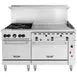 Vulcan 60SC-4B36G 60" Gas Restaurant Range w/ (4) Open Burners, 36" Griddle Right, (1) Standard Oven, (1) Convection Oven, 238.000 BTU 2 image
