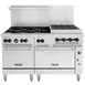 Vulcan 60SC-6B24CBN 60" Natural Gas Restaurant Range w/ (6) Open Burners, 24" Charbroiler Right, (1) Standard Oven, (1) Convection Oven, 302.000 BTU 1 image