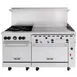 Vulcan 60SS-4B36G 60" Gas Restaurant Range w/ (4) Open Burners, 36" Griddle Right, (2) Standard Ovens, 238.000 BTU 2 image