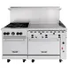 Vulcan 60SS-4B36GT 60" Gas Restaurant Range w/ (4) Open Burners, 36" Griddle Right w/ Thermostatic Controls, (2) Standard Ovens, 238.000 BTU 1 image