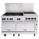 Vulcan 60SS-6B24CBP 60"KP Gas Restaurant Range w/ (6) Open Burners, 24" Charbroiler Right, (2) Standard Ovens, 302.000 BTU 2 image