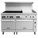 Vulcan 60SS-6B24GT 60" Gas Restaurant Range w/ (6) Open Burners, 24" Griddle Right w/ Thermostatic Controls, (2) Standard Ovens, 278.000 BTU 2 image
