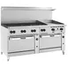 Vulcan 72RC-8B24G 72" Gas Restaurant Range w/ (8) Open Burners, 24" Griddle Right, (1) Convection Oven, (1) Refrigerated / Freezer, 315.000 BTU 1 image