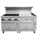 Vulcan 72SS-6B36G 72" Gas Restaurant Range w/ (6) Open Burners, 36" Griddle Right, (2) Standard Ovens, 310.000 BTU 2 image