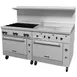 Vulcan 72SS-6B36GT 72" Gas Restaurant Range w/ (6) Open Burners, 36" Griddle Right w/ Thermostatic, (2) Standard Ovens, 310.000 BTU 3 image
