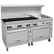 Vulcan 72SS-8B24GT 72" Gas Restaurant Range w/ (8) Open Burners, 24" Griddle Right w/ Thermostatic, (2) Standard Ovens, 350.000 BTU 1 image
