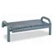 Wabash CN435S Contemporary Series 6'L Outdoor Bench, Without Back, Slatted Seat, Arms, Inground, Steel Frame, Plastisol Coated 1 image
