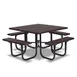 Wabash GV140G Green Valley 73.5 Square PolyTuf Outdoor Picnic Table, Steel Frame, Powder Coat Finish 1 image