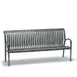 Wabash OX1119C Oxford Bench, 6'L, Surface Mount, Faux Wood Back & Seat with Arms, Powder Coat Legs 1 image