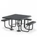 Wabash SG155D 46" 3-Seat ADA Accessible Restaurant Table and Chair Set, Diamond Shape 1 image