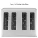 Waring WCT708 Commercial Toaster, Medium-Duty, (4) Extra Wide 1-3/8" Slots 3 image