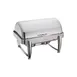 Winco 101B Virtuoso Series Full-Size Stackable Rectangular Chafer w/ 8 Qt., Roll-Top Cover 1 image