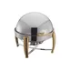 Winco 103A Virtuoso Series Stackable Round Chafer w/ 6 Qt. Capacity, Roll-Top Cover 1 image