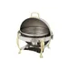 Winco 308A Vintage 6 Qt. Stainless Steel Round Chafer with Gold Accents 2 image