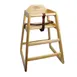 Winco CHH-101 Rubberwood Natural Finish High Chair, 20"H Seat, Buckle Strap, Stackable 1 image