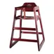 Winco CHH-103A Mahogany Finish Rubberwood High Chair, 20"H Seat, Buckle Strap, Stackable 1 image