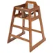 Winco CHH-104 Walnut Finish Rubberwood High Chair, 20"H Seat, Buckle Strap, Stackable 1 image